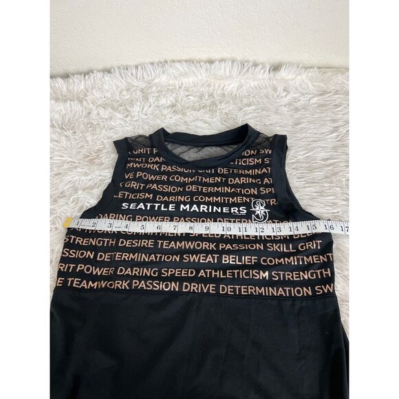 Touch by Alyssa Milano Seattle Mariners MLB Tank Top Mesh Back Copper Words - Picture 3 of 7